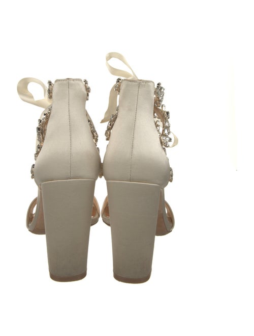 Badgley Mischka Satin Crystal Embellishments Sandals