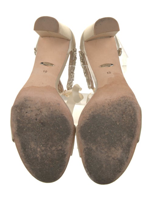Badgley Mischka Satin Crystal Embellishments Sandals