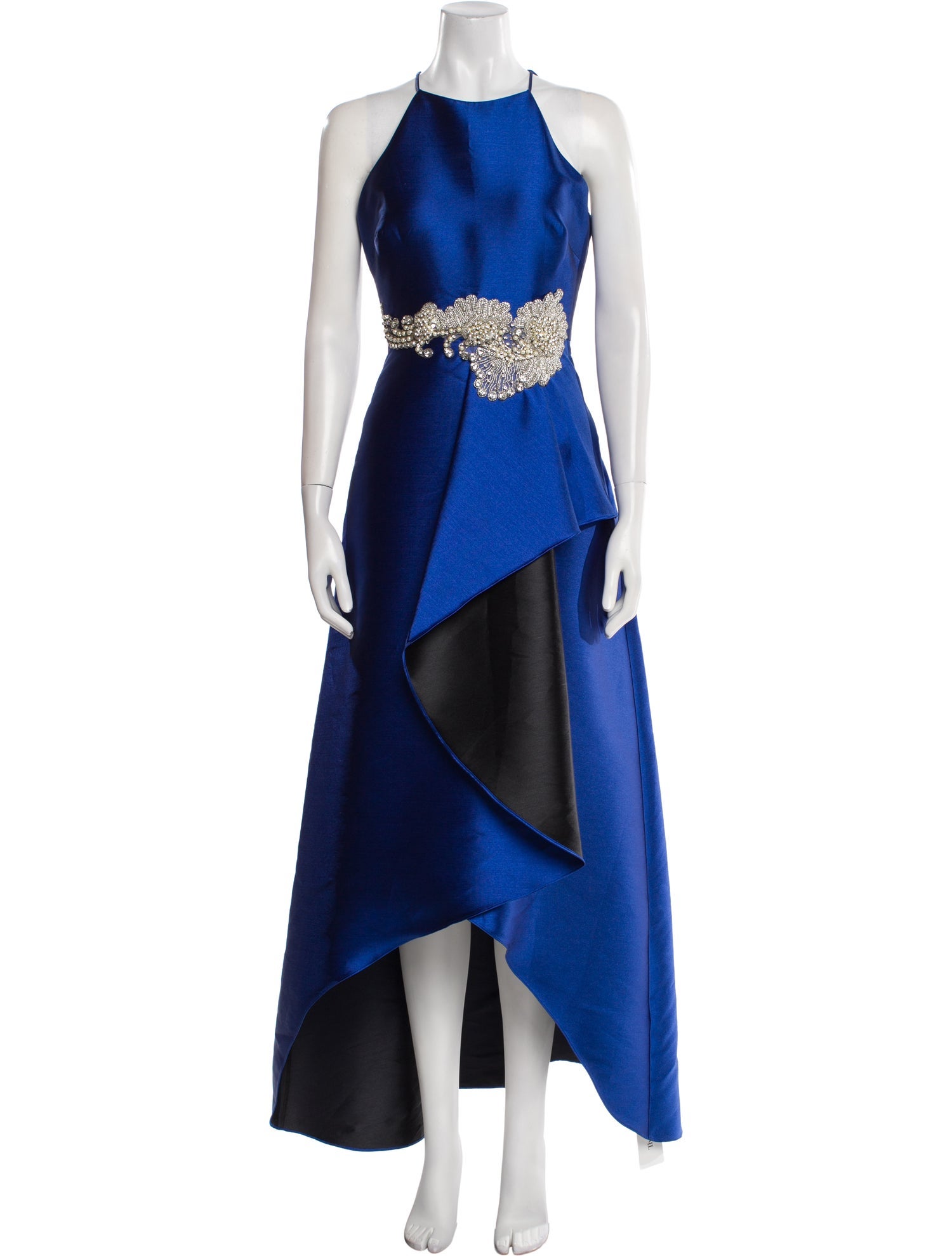 Badgley Mischka Colorblock Pattern Long Dress