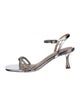 Badgley Mischka Leather Crystal Embellishments Sandals