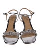 Badgley Mischka Leather Crystal Embellishments Sandals