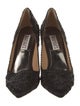 Badgley Mischka Satin Crystal Embellishments Pumps