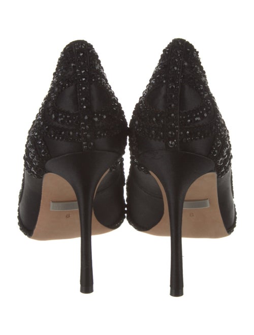 Badgley Mischka Satin Crystal Embellishments Pumps