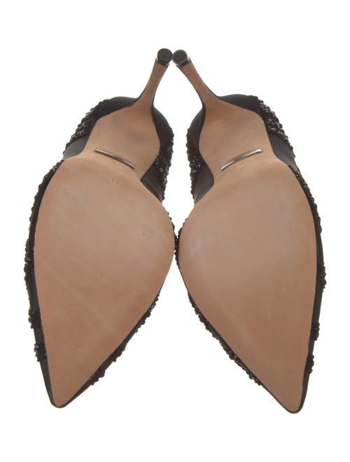 Badgley Mischka Satin Crystal Embellishments Pumps