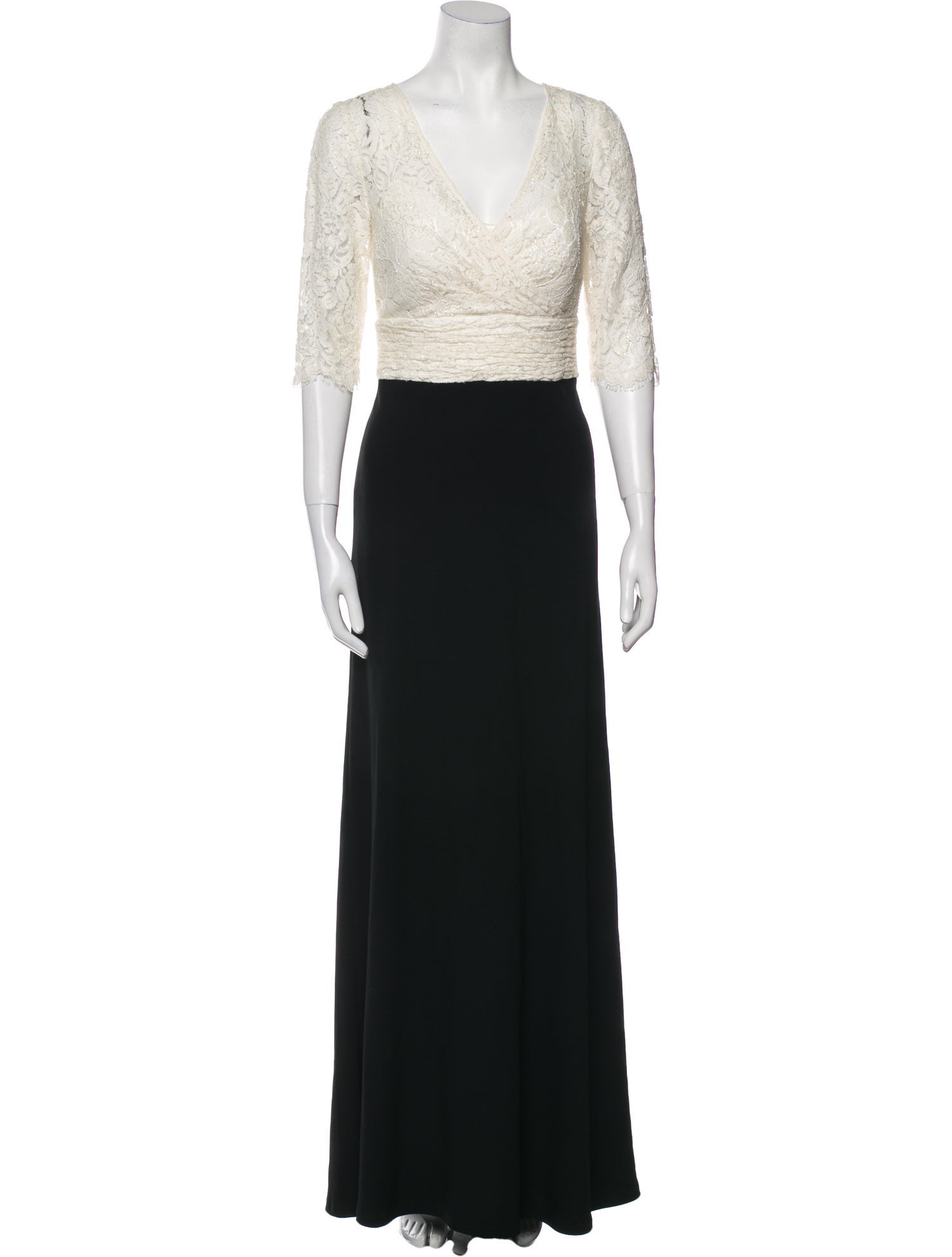 Badgley Mischka Lace Pattern Long Dress
