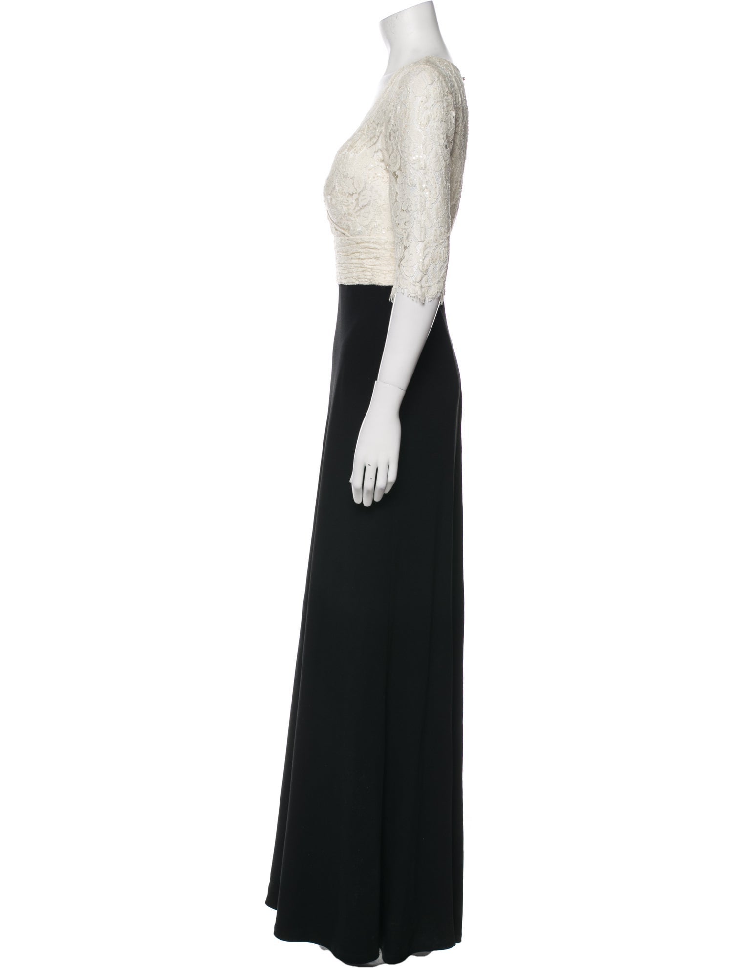 Badgley Mischka Lace Pattern Long Dress
