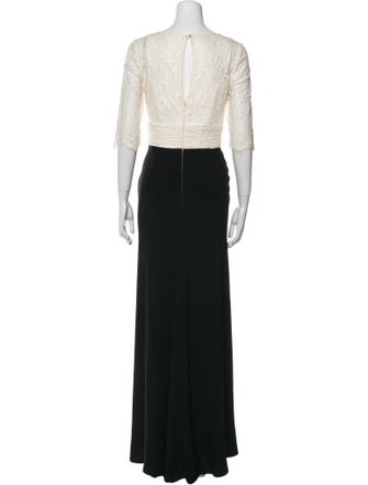 Badgley Mischka Lace Pattern Long Dress