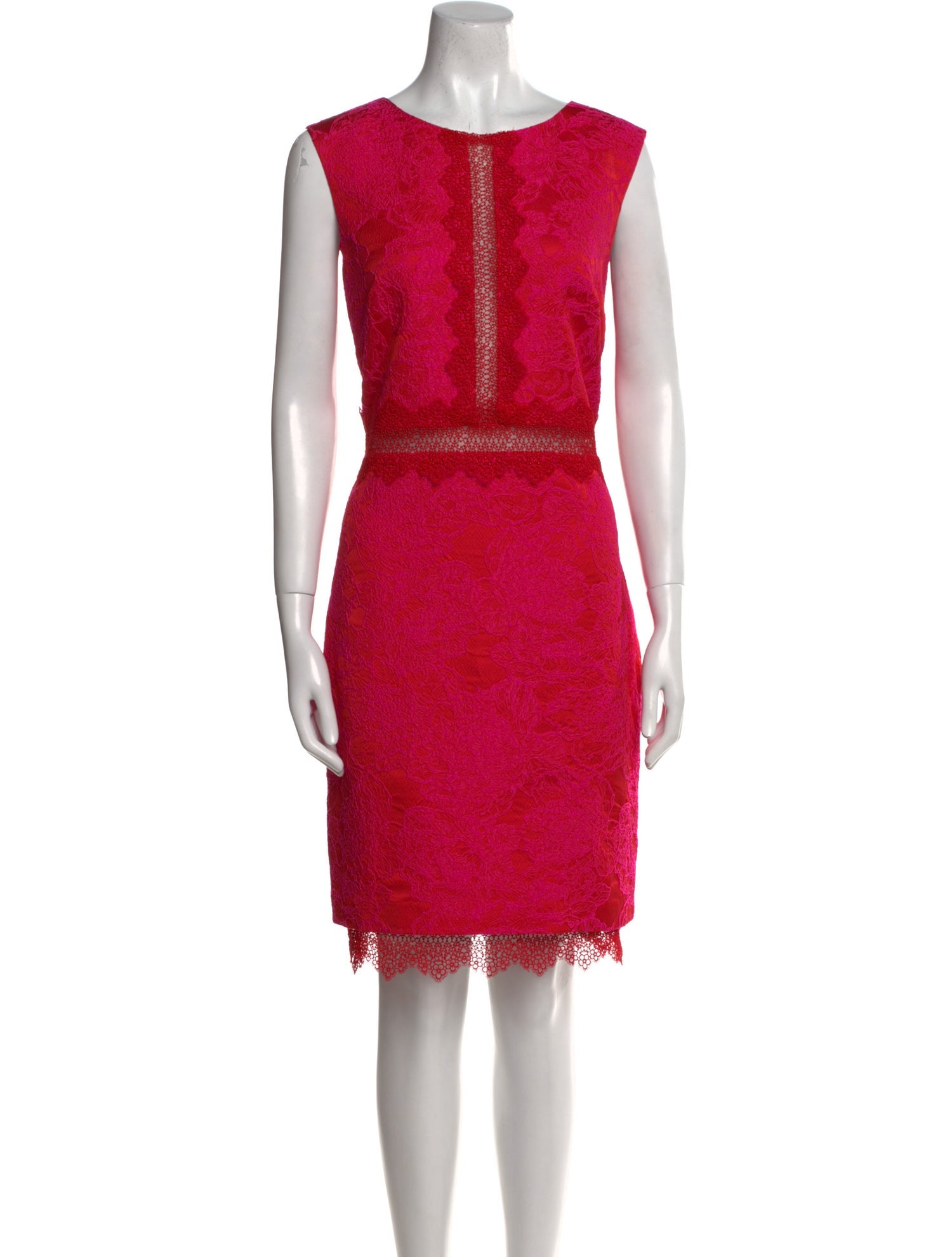 Badgley Mischka Crew Neck Knee-Length Dress