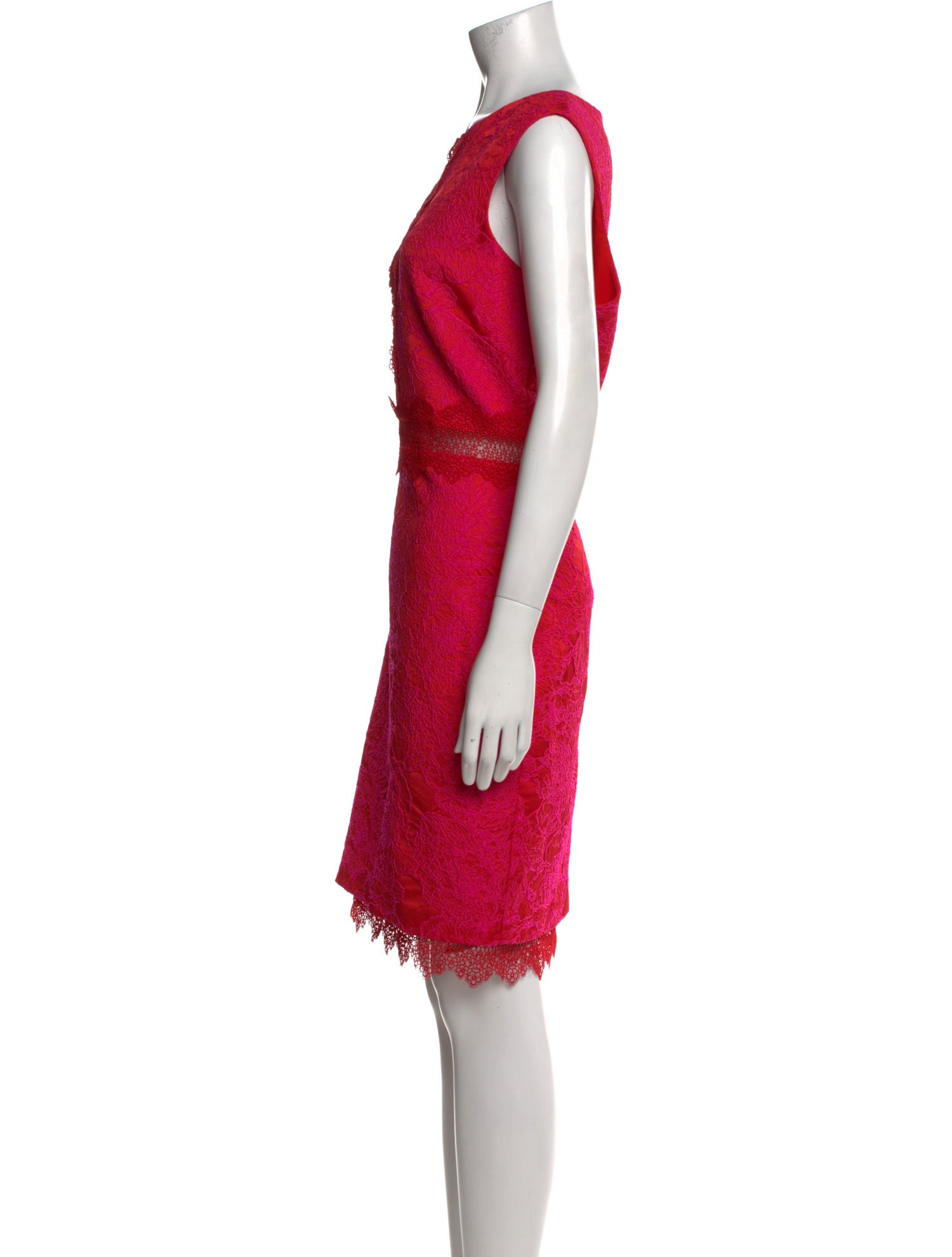 Badgley Mischka Crew Neck Knee-Length Dress