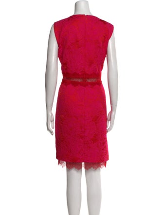 Badgley Mischka Crew Neck Knee-Length Dress