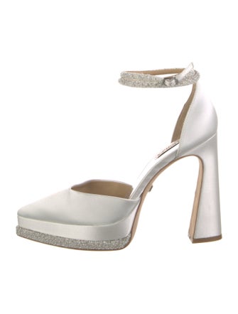 Badgley Mischka Satin Beaded Accents D'Orsay Pumps