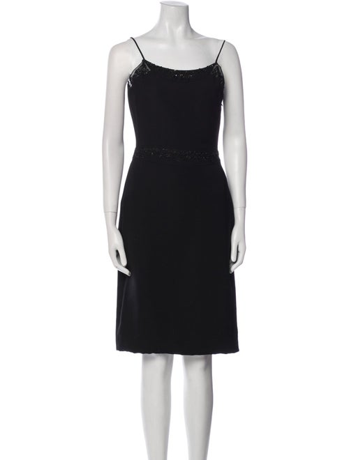 Badgley Mischka Square Neckline Knee-Length Dress