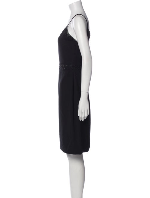 Badgley Mischka Square Neckline Knee-Length Dress