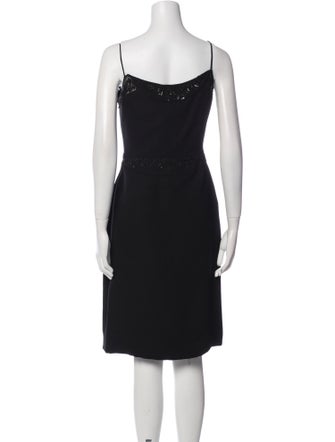 Badgley Mischka Square Neckline Knee-Length Dress
