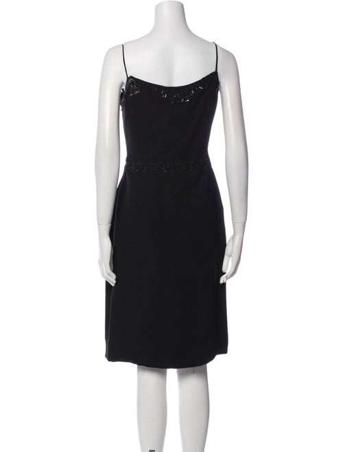 Badgley Mischka Square Neckline Knee-Length Dress