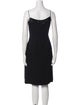 Badgley Mischka Square Neckline Knee-Length Dress