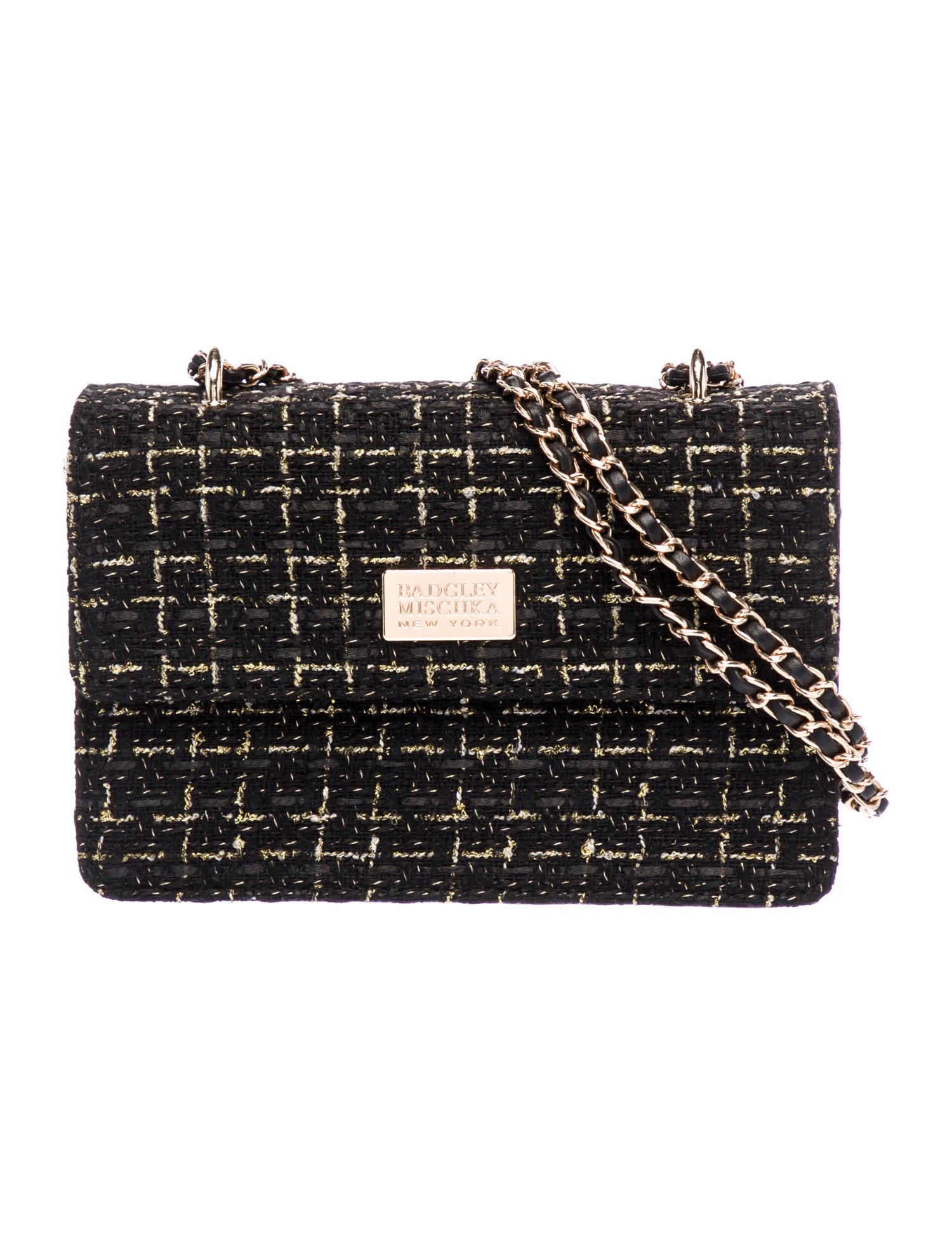 Badgley Mischka Tweed Shoulder Bag