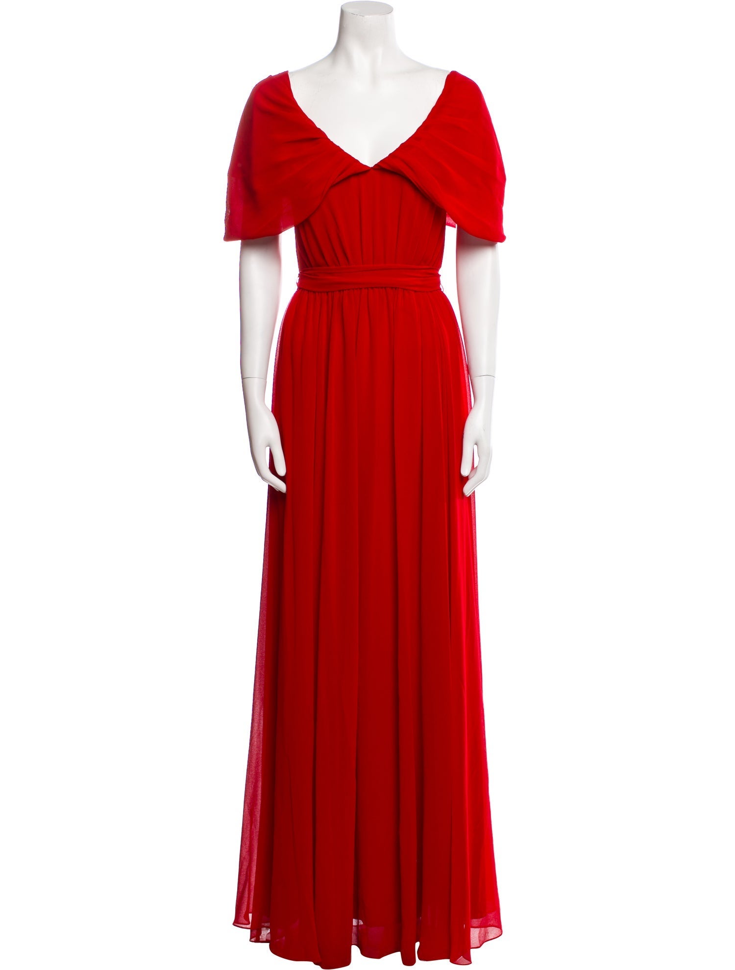Badgley Mischka V-Neck Long Dress
