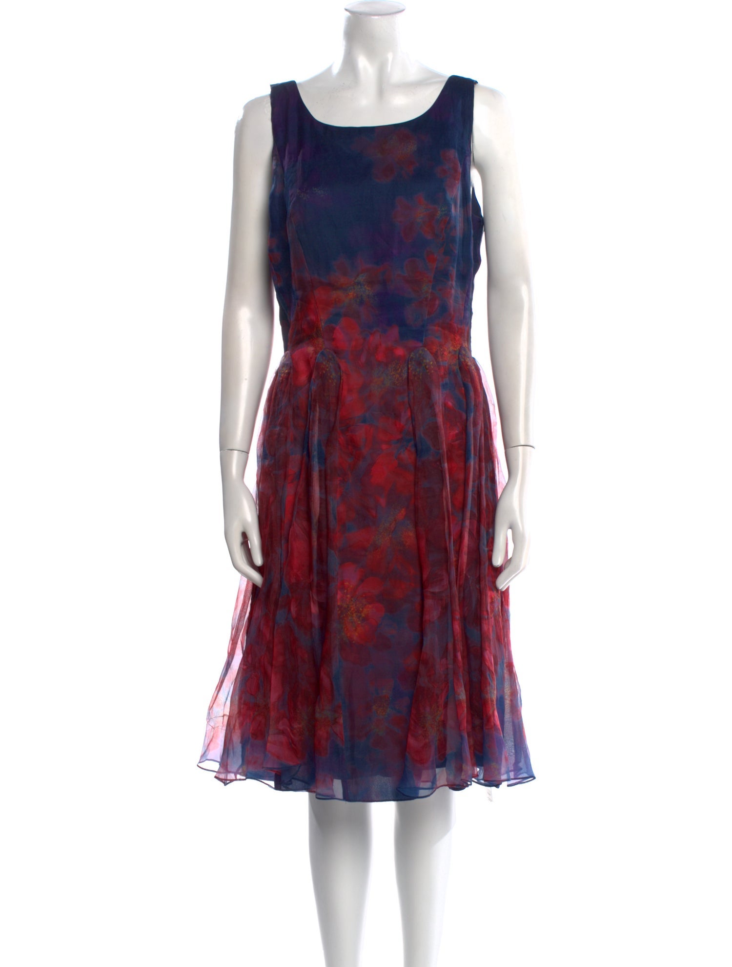 Badgley Mischka Silk Midi Length Dress