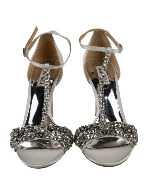 Badgley Mischka Satin Animal Print T-Strap Sandals
