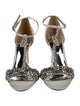 Badgley Mischka Satin Animal Print T-Strap Sandals