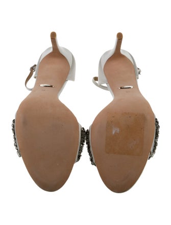 Badgley Mischka Satin Animal Print T-Strap Sandals