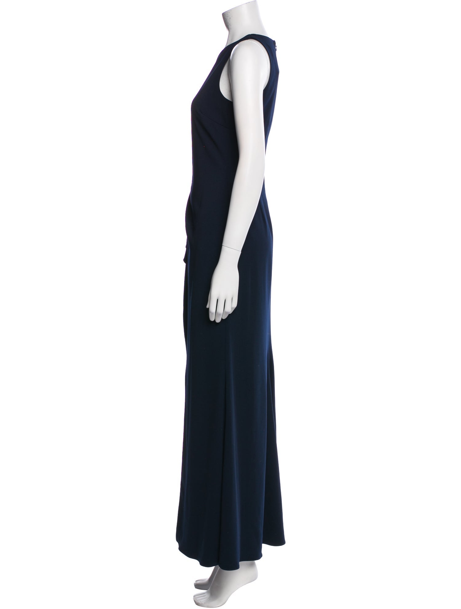 Badgley Mischka Crew Neck Long Dress