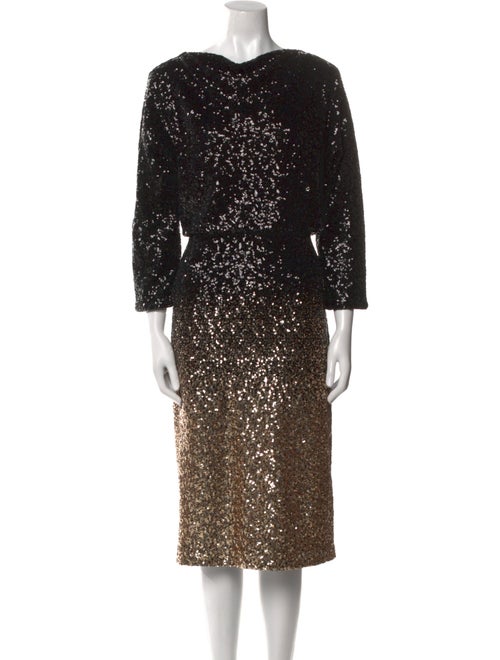 Badgley Mischka Cowl Neck Midi Length Dress