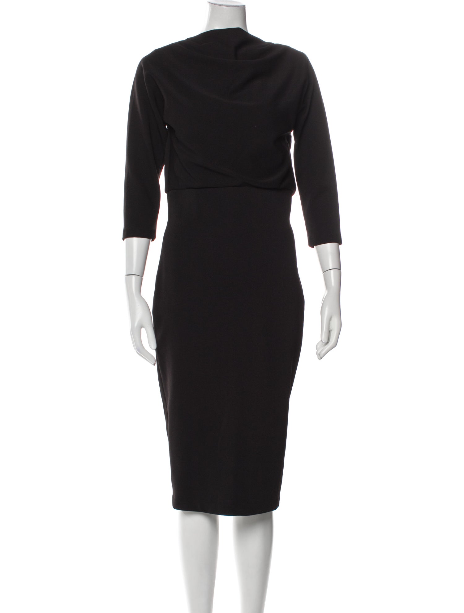 Badgley Mischka Cowl Neck Midi Length Dress