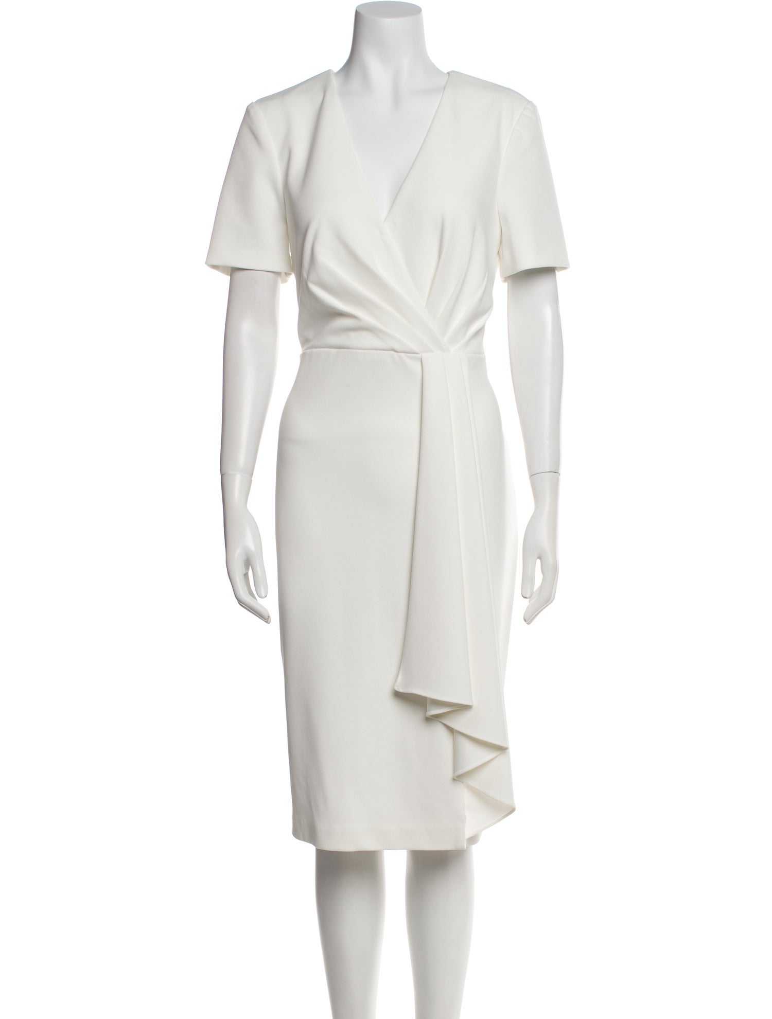 Badgley Mischka V-Neck Midi Length Dress