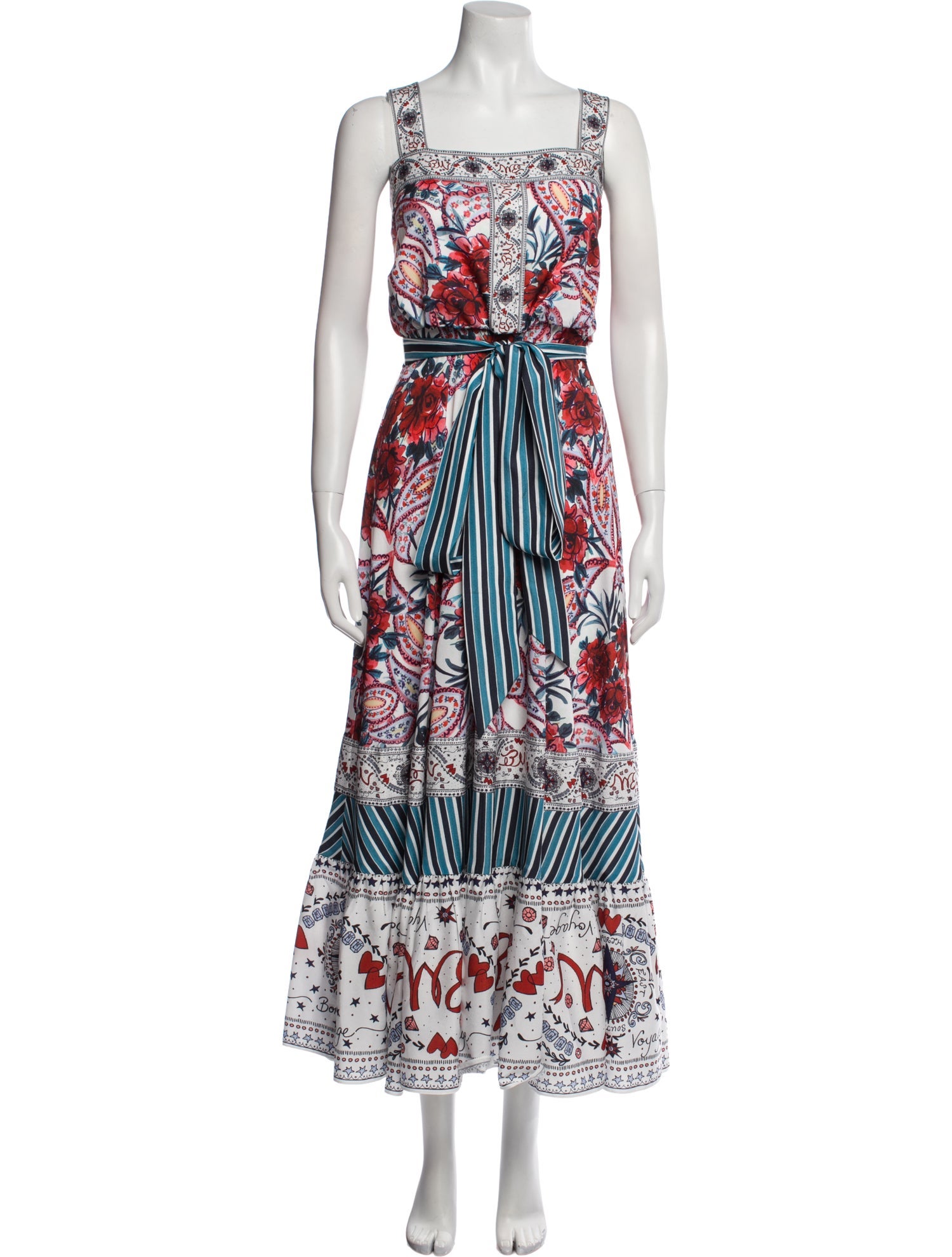 Badgley Mischka Printed Long Dress