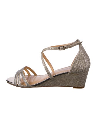 Badgley Mischka Suede Glitter Accents Sandals