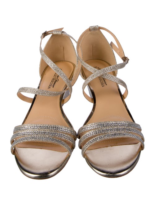 Badgley Mischka Suede Glitter Accents Sandals