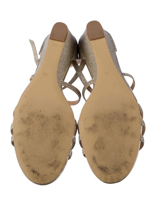 Badgley Mischka Suede Glitter Accents Sandals