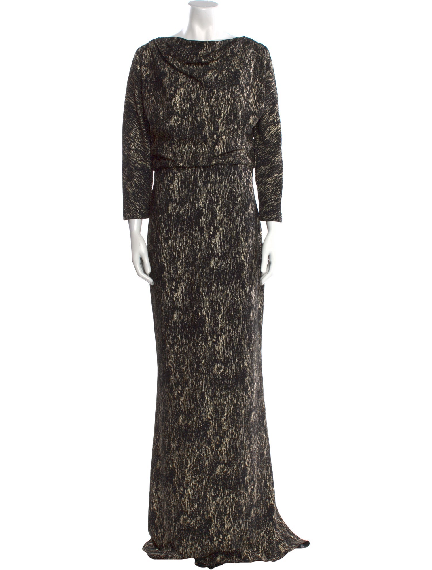 Badgley Mischka Printed Long Dress