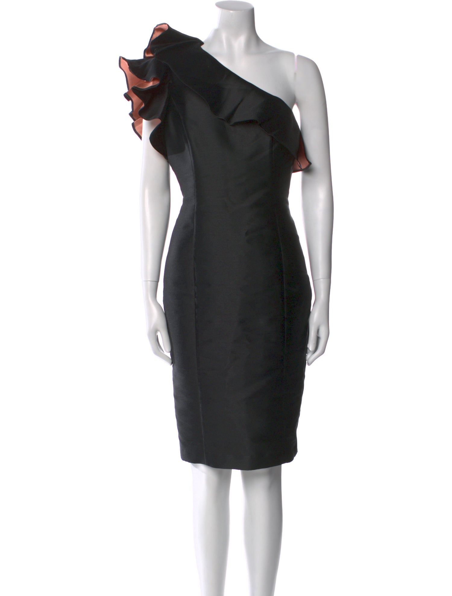 Badgley Mischka One-Shoulder Midi Length Dress