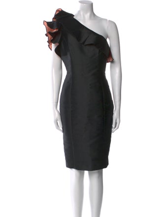 Badgley Mischka One-Shoulder Midi Length Dress