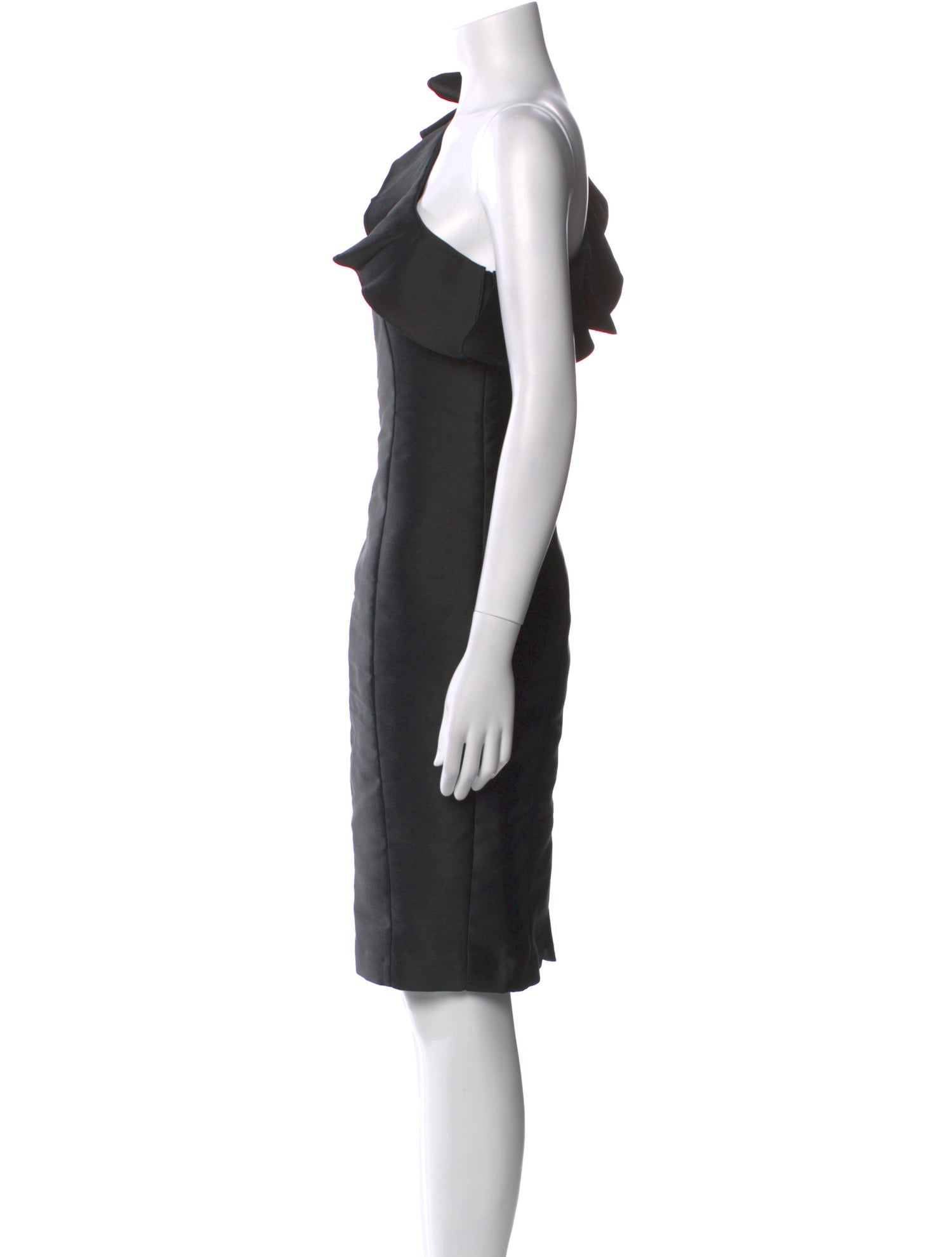 Badgley Mischka One-Shoulder Midi Length Dress