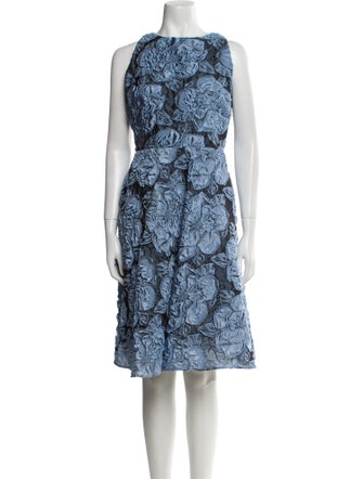 Badgley Mischka Printed Midi Length Dress