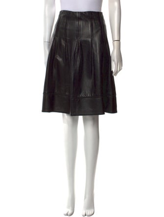 Badgley Mischka Leather Knee-Length Skirt