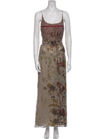 Badgley Mischka Silk Long Dress