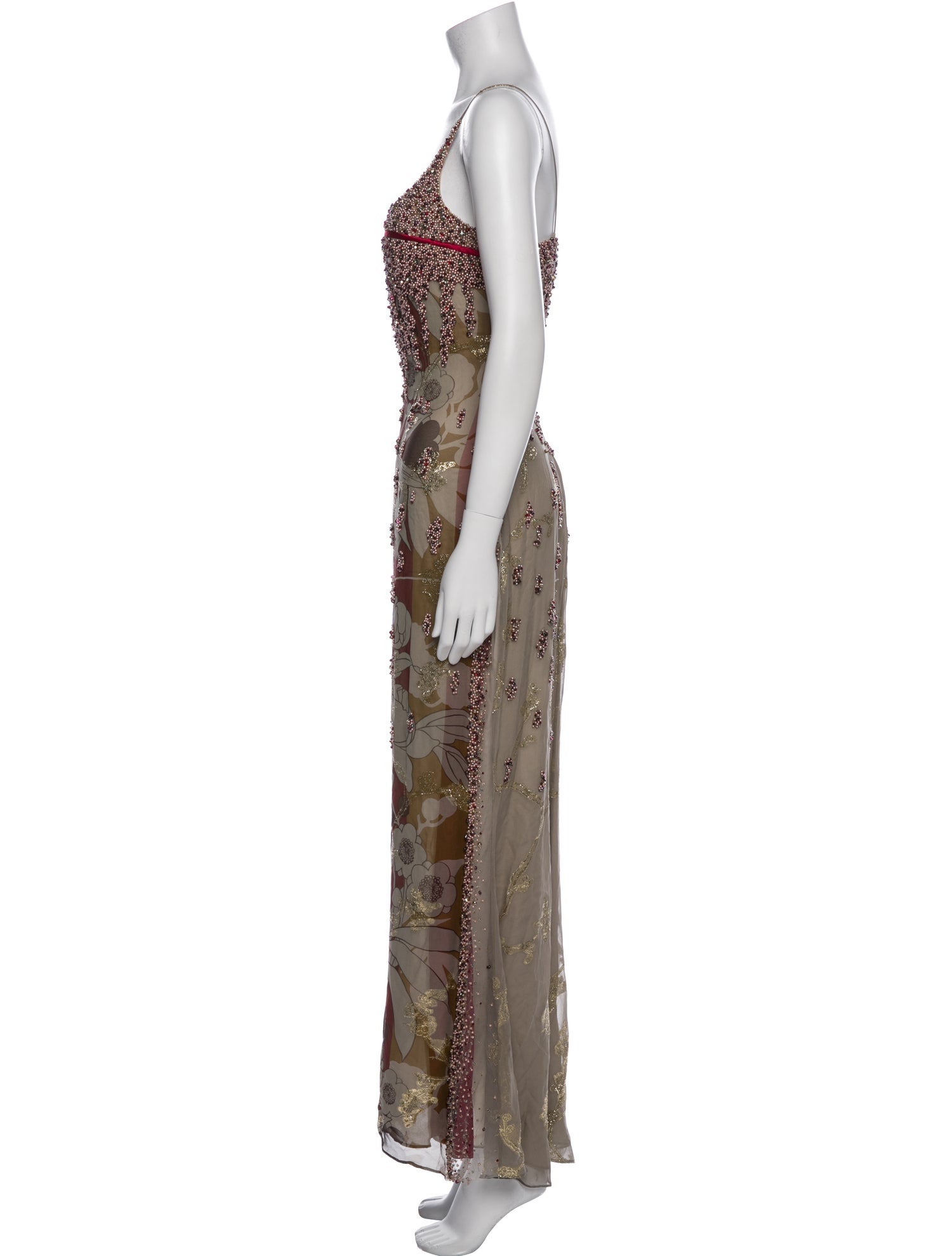 Badgley Mischka Silk Long Dress