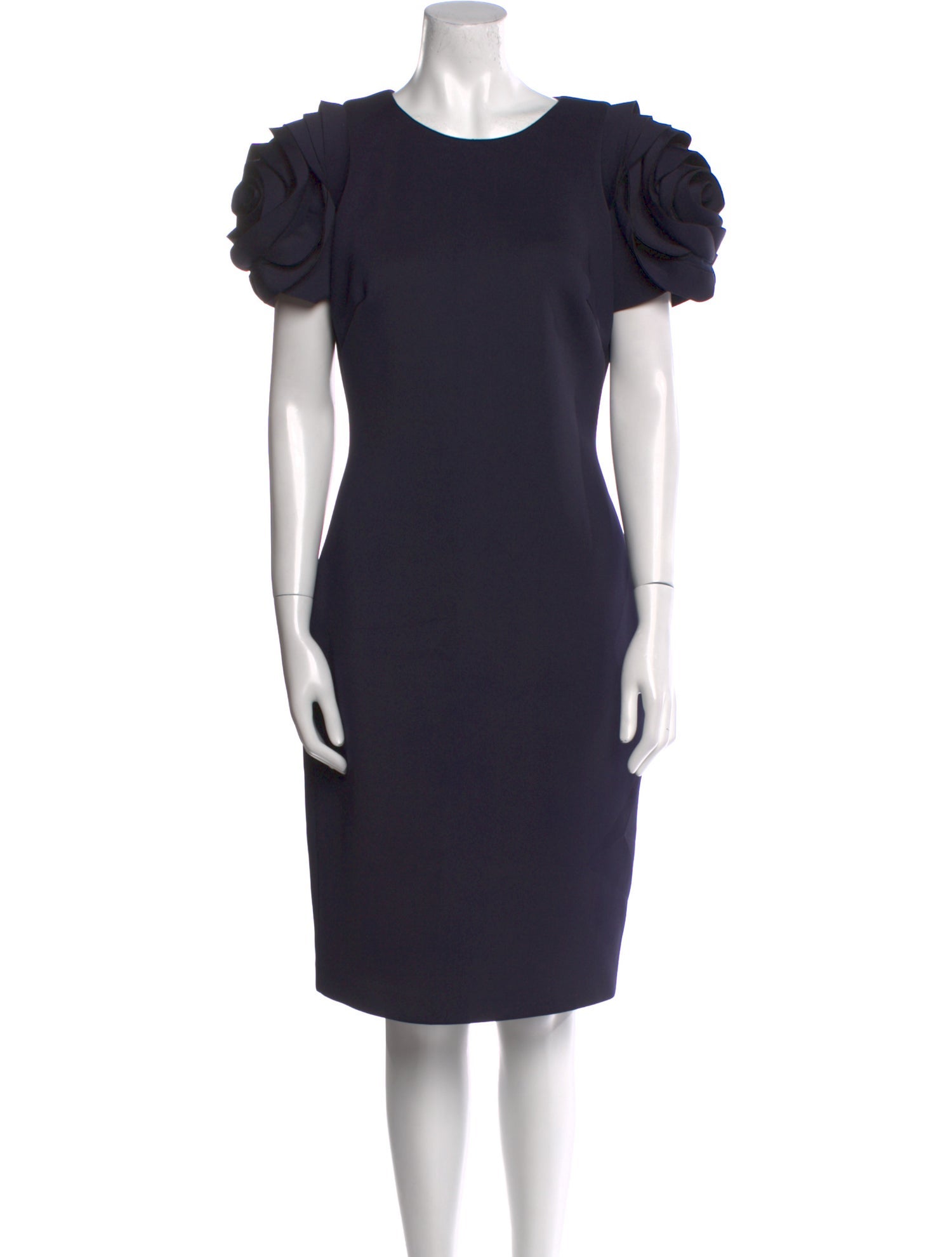 Badgley Mischka Crew Neck Knee-Length Dress