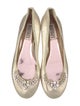 Badgley Mischka Leather Crystal Embellishments Ballet Flats