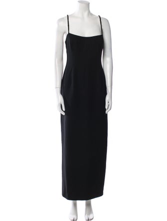 Badgley Mischka Square Neckline Midi Length Dress