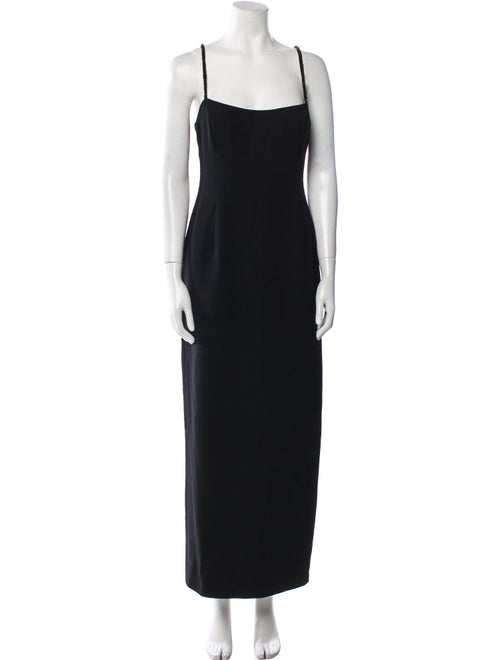 Badgley Mischka Square Neckline Midi Length Dress
