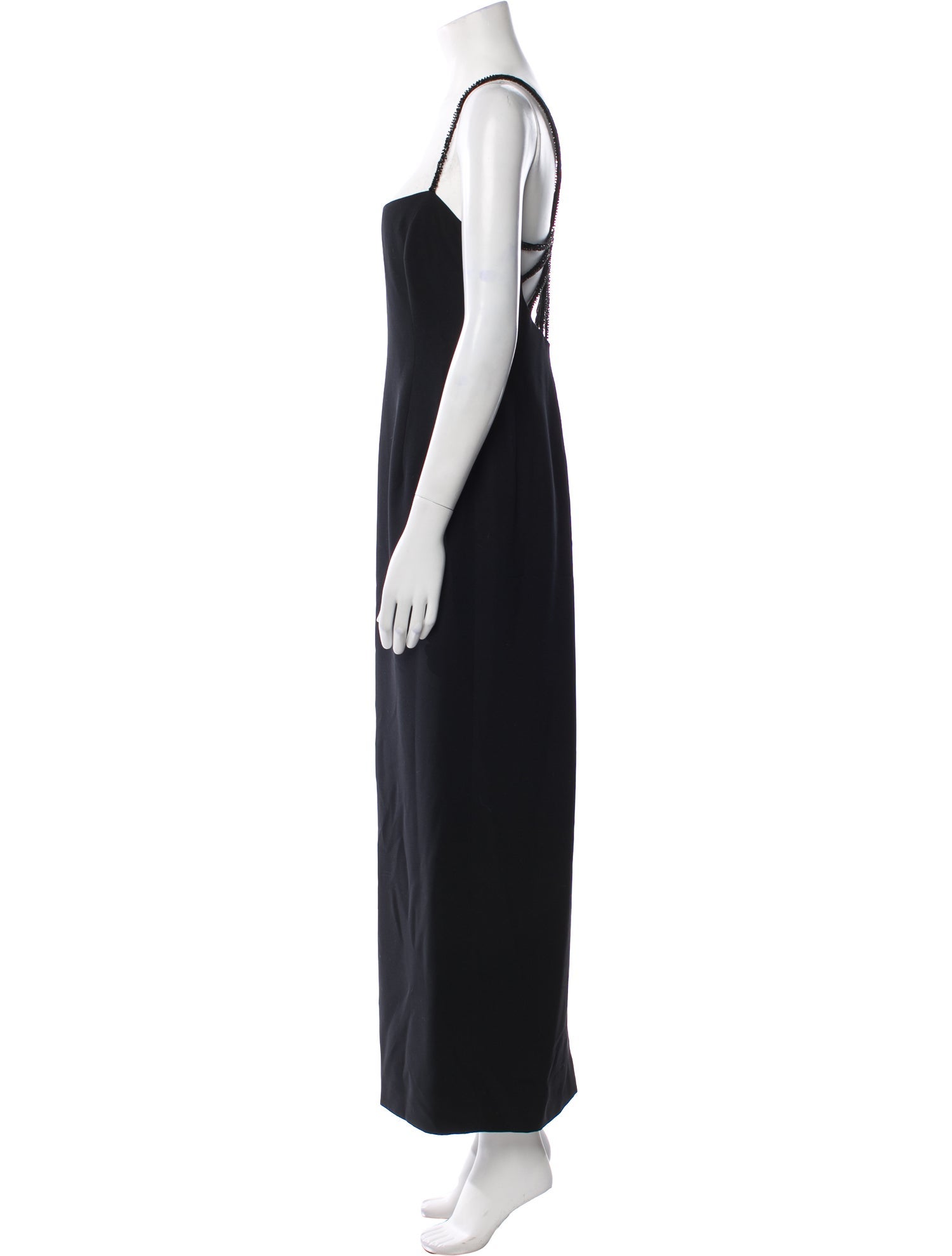 Badgley Mischka Square Neckline Midi Length Dress