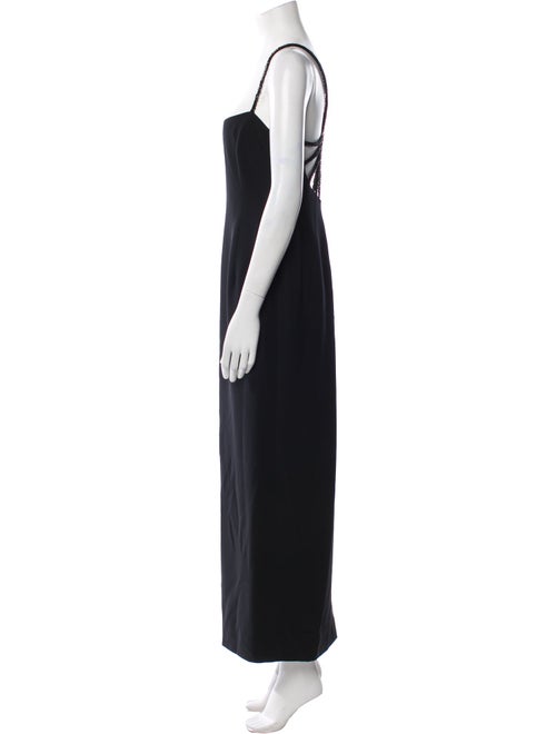 Badgley Mischka Square Neckline Midi Length Dress