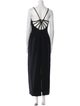 Badgley Mischka Square Neckline Midi Length Dress