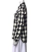 Badgley Mischka Plaid Print Long Sleeve Button-Up Top